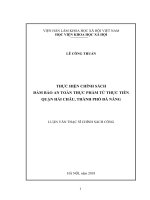 Thực hiện chính sách đảm bảo an toàn thực phẩm từ thực tiễn quận hải châu, thành phố đà nẵng