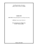 Giáo án   phương pháp nghiên cứu và thống kê môi trường 