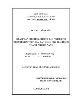 Giải pháp chính sách đào tạo nghề cho thanh niên trên địa bàn quận ngũ hành sơn, thành phố đà nẵng