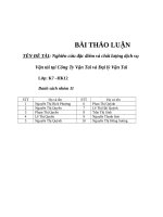 Nghiên cứu đặc điểm và chất lượng dịch vụ vận tải tại công ty vận tải và đại lý vận tải 