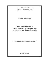 Thực hiện chính sách bảo vệ môi trường trên địa bàn huyện đức phổ, tỉnh quảng ngãi 