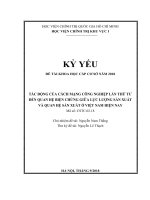 Tác động của cách mạng công nghiệp lần thứ tư đến quan hệ biện chứng giữa lực lượng sản xuất và quan hệ sản xuất ở việt nam hiện nay