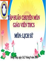TẬP HUẤN CHUYÊN MÔN GIÁO VIÊN THCS MÔN LỊCH SỬ