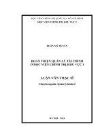 Hoàn thiện quản lý tài chính ở học viện chính trị khu vực i