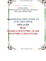 so sanh HACCP BRC voi HACCP CODEX