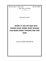 Quản lý rủi ro đạo đức trong hoạt động kinh doanh của ngân hàng thương mại việt nam 