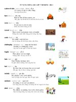 Từ vựng tiếng anh lớp 7 thí điểm Học ki 1