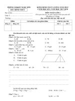 Đề kiểm tra chất lượng cuối kì 1 môn toán lớp 2 năm học 2182019 theo thông tư 22