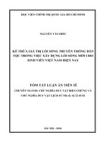 Kế thừa giá trị lối sống truyền thống dân tộc trong việc xây dựng lối sống mới cho sinh viên việt nam hiện nay tt 