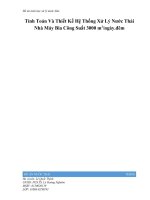 đỒ ÁN Tính Toán Và Thiết Kế Hệ Thống Xử Lý Nước Thải Nhà Máy Bia Công Suất 3000 m3ngày.đêm
