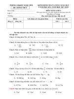 Đề kiểm tra chất lượng cuối học kì 1 lớp 5 môn Toán theo thông tư 22