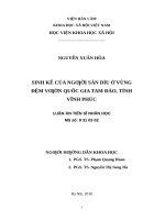 Sinh kế của người sán dìu ở vùng đệm vườn quốc gia tam đảo, tỉnh vĩnh phúc 