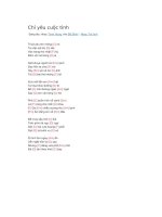 Hợp âm guitar bài hát chỉ yêu cuộc tình 