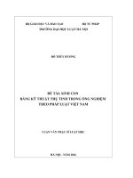 Luận văn sinh con bằng kỹ thuật thụ tinh trong ống nghiệm theo pháp luật việt nam 