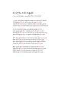 Hợp âm guitar bài hát chỉ yêu một người 