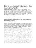 Bảo vệ người ngay tình trong giao dịch quyền sử dụng đất