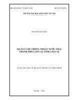 Quản lý hệ thống thoát nước thải thành phố lào cai, tỉnh lào cai (tt) 