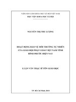 Hoạt động bảo vệ môi trường của giáo hội phật giáo việt nam tỉnh bình phước hiện nay 