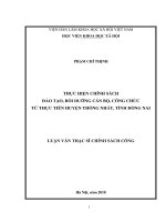 Thực hiện chính sách đào tạo, bồi dưỡng cán bộ, công chức từ thực tiễn huyện thống nhất, tỉnh đồng nai 