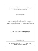 Luận văn chế định tài sản riêng của vợ, chồng theo luật hôn nhân và gia đình năm 2014 