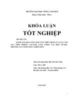 ĐỒ ÁN ĐÁNH GIÁ KHẢ NĂNG ĐÁP ỨNG MIỄN DỊCH CỦA GIA CẦM SAU TIÊM PHÒNG VACCINE CÚM AH5N1 TẠI MỘT SỐ ĐỊA PHƯƠNG CỦA TỈNH THỪA THIÊN HUẾ