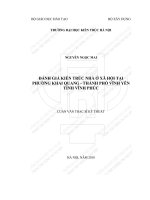 Đánh giá kiến trúc nhà ở xã hội tại phường khai quang   thành phố vĩnh yên   tỉnh vĩnh phúc (tt) 