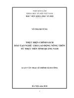 Thực hiện chính sách đào tạo nghề cho lao động nông thôn từ thực tiễn tỉnh quảng nam 