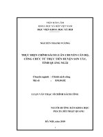 Thực hiện chính sách luân chuyển cán bộ, công chức từ thực tiễn huyện Sơn Tây, tỉnh Quảng Ngãi(Luận văn thạc sĩ)