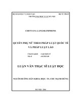 Luận văn quyền phụ nữ theo pháp luật quốc tế và pháp luật lào 