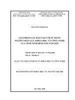 Giải pháp gắn đào tạo với sử dụng nguồn nhân lực khoa học và công nghệ của tỉnh Ninh Bình tới năm 2025(Luận văn thạc sĩ)