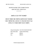 ĐỒ ÁN HOÀN THIỆN HỆ THỐNG KIỂM SOÁT NỘI BỘ CHU TRÌNH MUA HÀNG VÀ THANH TOÁN TẠI CÔNG TY TNHH THÉP TOÀN THIÊN