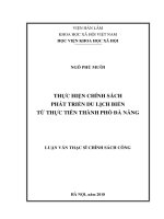 Thực hiện chính sách phát triển du lịch biển từ thực tiễn thành phố Đà Nẵng (Luận văn thạc sĩ)