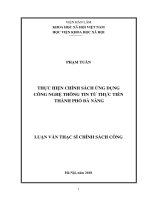 Thực hiện chính sách ứng dụng công nghệ thông tin từ thực tiễn thành phố đà nẵng 