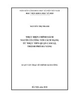 Thực hiện chính sách người có công với cách mạng từ thực tiễn quận cẩm lệ, thành phố đà nẵng 