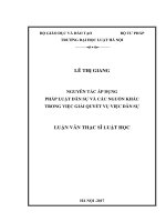 Nguyên tắc áp dụng pháp luật dân sự và các nguồn khác trong việc giải quyết vụ việc dân sự (luận văn thạc sĩ luật học) 