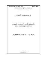 Hợp đồng mua bán chứng khoán theo pháp luật việt nam (luận văn thạc sĩ luật học) 