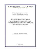 Thực trạng pháp luật về phá sản doanh nghiệp và các giải pháp nhằm thực thi có hiệu quả pháp luật về phá sản doanh nghiệp ở việt nam (luận văn thạc sĩ luật học) 