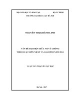 Vấn đề đại diện giữa vợ và chồng theo luật hôn nhân và gia đình năm 2014 (luận văn thạc sĩ luật học) 
