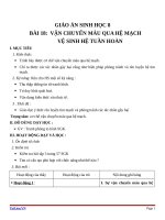 Giáo án Sinh học 8 bài 18: Vận chuyển máu qua hệ mạch. Vệ sinh hệ tuần hoàn