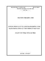 Áp dụng pháp luật về cạnh tranh không lành mạnh trong lĩnh vực viễn thông ở việt nam (luận văn thạc sĩ luật học) 
