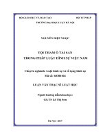 Tội tham ô tài sản trong pháp luật hình sự việt nam (luận văn thạc sĩ luật học) 