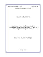 Thực trạng cho thuê lại lao động trong công ty kinh đô miền bắc và một số kiến nghị hoàn thiện pháp luật (luận văn thạc sĩ luật học) 
