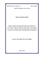 Thực trạng giải quyết hậu quả pháp lý của việc nam nữ chung sống như vợ chồng tại toà án nhân dân thành phố thanh hoá (luận văn thạc sĩ luật học) 