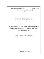 Chế độ tài sản của vợ chồng theo thỏa thuận với việc bảo vệ quyền và lợi ích hợp pháp của người thứ ba (luận văn thạc sĩ luật học) 