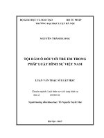 Tội dâm ô đối với trẻ em trong pháp luật hình sự việt nam (luận văn thạc sĩ luật học) 