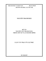 Nguyên tắc tranh tụng trong xét xử vụ án hành chính (luận văn thạc sĩ luật học) 