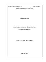 Thực hiện pháp luật về nhà ở xã hội tại việt nam hiện nay (luận văn thạc sĩ luật học) 