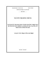Giải quyết tranh chấp về bồi thường thiệt hại do nguồn nguy hiểm cao độ gây ra tại tòa án nhân dân tỉnh yên bái (luận văn thạc sĩ luật học) 