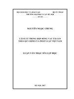 Lãi suất trong hợp đồng vay tài sản theo quy định của pháp luật việt nam (luận văn thạc sĩ luật học) 