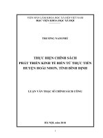 Thực hiện chính sách phát triển kinh tế biển từ thực tiễn huyện hoài nhơn, tỉnh bình định 